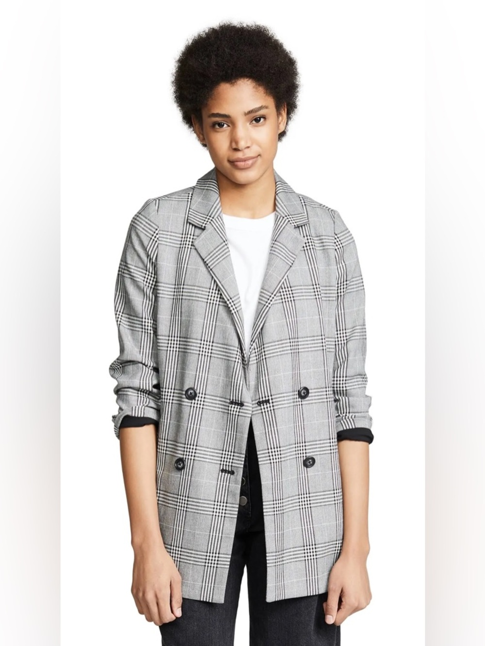 Madewell Caldwell Double-Breasted Blazer in Plaid Large